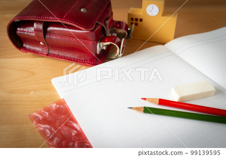 Celluloid underlay and notebook, randoseru school building education 99139595