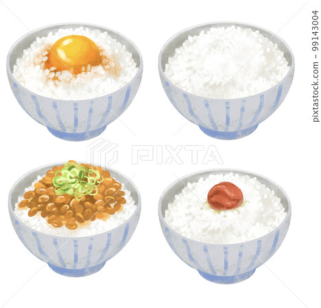 米飯、插圖集、納豆、梅干、雞蛋蓋飯 99143004