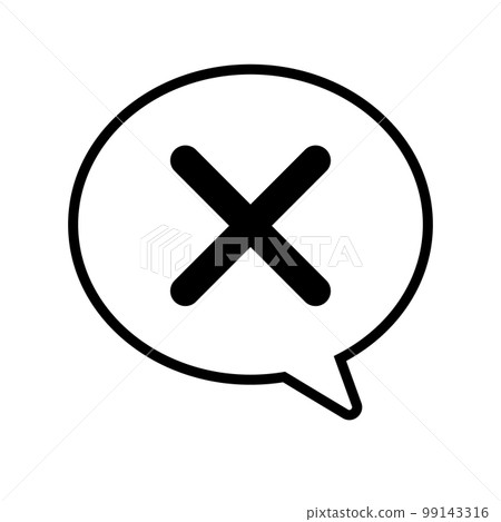 X speech bubble icon black 99143316