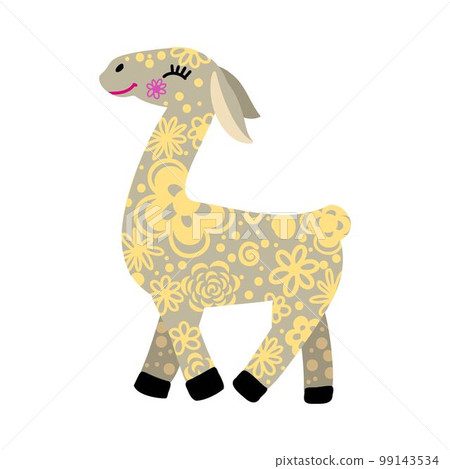 Cute llamas or alpacas hand drawn vector illustration. 99143534