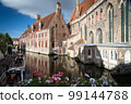 Brugge historical city with old buildings and water channel. Travel, vacation concept 99144788