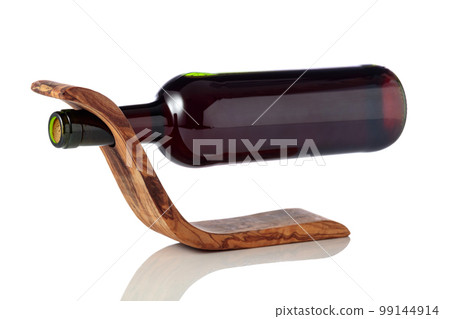Bottle of red wine is isolated on a white background. 99144914