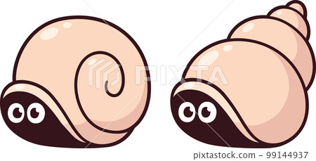 Cute cartoon snail shells with eyes 99144937