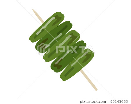Illustration of grilled peppers on skewers 99145663