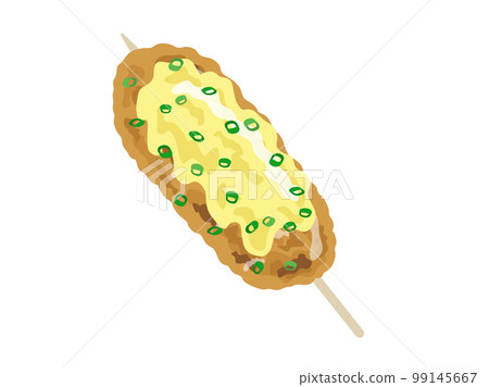 Illustration of meatball skewers topped with cheese Illustration of meatball skewers topped with cheese 99145667