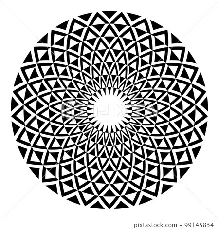 Abstract Decorative Radial Circle Pattern. Round Design Element. Vector Art. 99145834