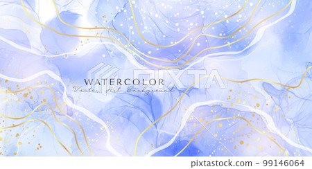 Blue ink effect watercolor texture background Vector Image