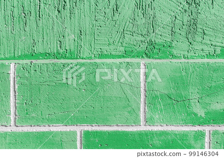 Green verdant paint wall brick blocks texture background facade exterior Green verdant paint wall brick blocks texture background facade exterior 99146304