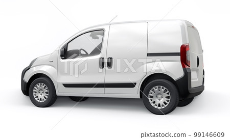 White Small commercial delivery van on a white background. Courier delivery of orders. 3d rendering White Small commercial delivery van on a white background. Courier delivery of orders. 3d rendering 99146609