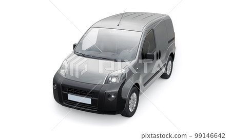 Grey Small commercial delivery van on a white background. Courier delivery of orders. 3d rendering Grey Small commercial delivery van on a white background. Courier delivery of orders. 3d rendering 99146642