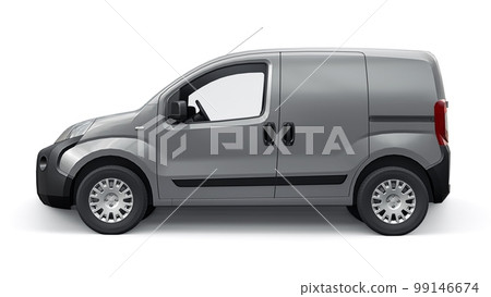 Grey Small commercial delivery van on a white background. Courier delivery of orders. 3d rendering Grey Small commercial delivery van on a white background. Courier delivery of orders. 3d rendering 99146674