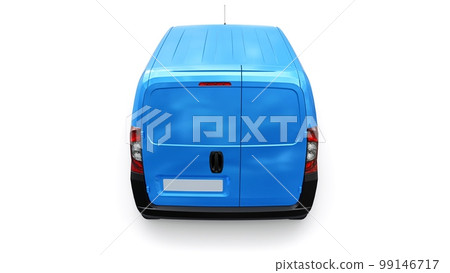 Blue Small commercial delivery van on a white background. Courier delivery of orders. 3d rendering 99146717