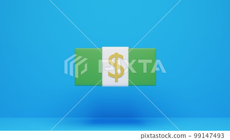 3d illustration money bulk many dollars sign green 3d illustration money bulk many dollars sign green 99147493