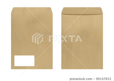 Vertical front and back manila envelope with place for address isolated on white background Vertical front and back manila envelope with place for address isolated on white background 99147652