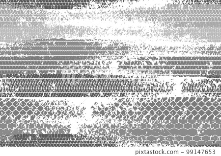 Horizontal tire tread print with grunge effect seamless pattern 99147653