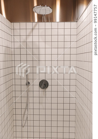 White shower cabin. Elements of interior in bath 99147757