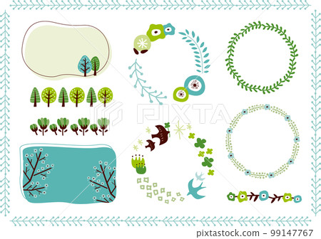 Scandinavian frame set (green) 99147767