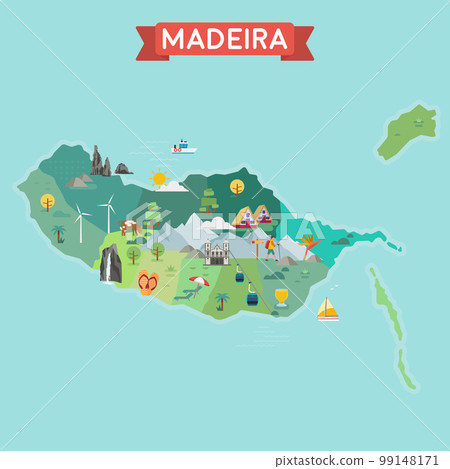 Stylized Madeira Map. 99148171