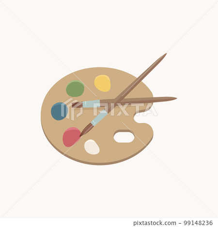 Artist palette with paints. Artist palette with paints. 99148236
