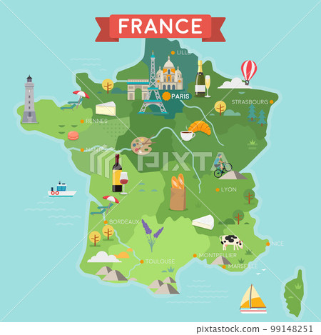 France tourist map. France tourist map. 99148251