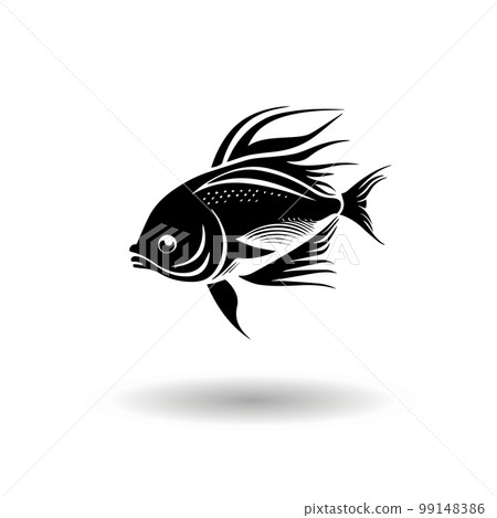 Stylized black fish on a white background. Stylized black fish on a white background. 99148386