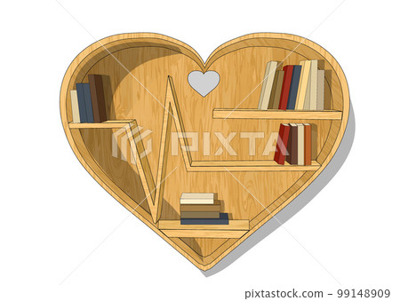 heart shaped bookshelf 99148909