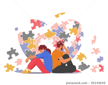 Couple In Family Disagreement, Distress Misunderstandings Between Family Members Cartoon People Vector Illustration 99149049