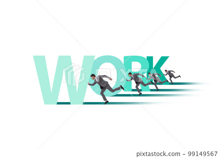Concept of hard work with businessman Concept of hard work with businessman 99149567