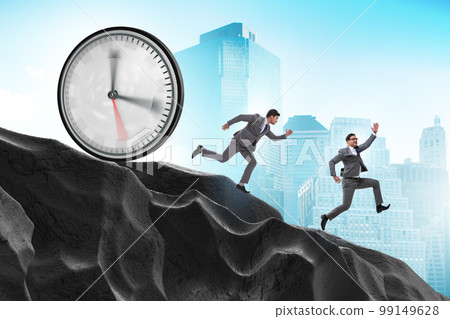 Businessman in the time management concept 99149628