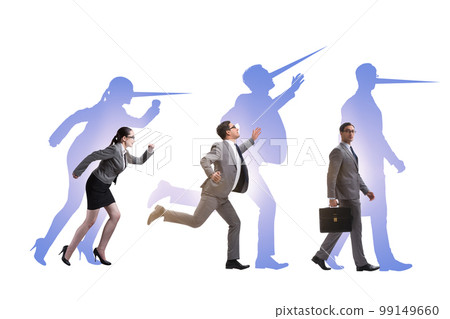 Lier concept with business people and nose 99149660