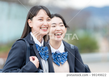 High school girl attending school uniform 99149822