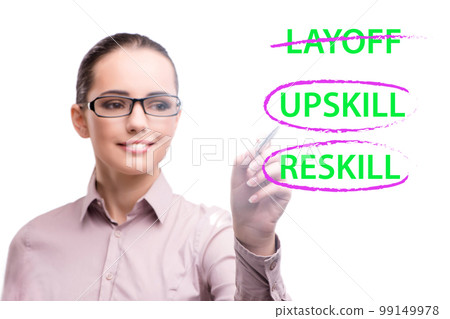 Re-skilling and upskilling in learning concept 99149978