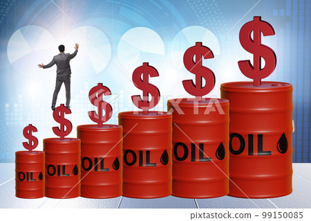 Businessman in oil prices concept Businessman in oil prices concept 99150085