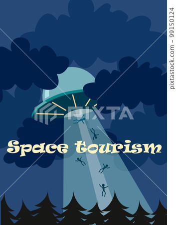 UFO take the people on board in forest at night. UFO take the people on board in forest at night. 99150124