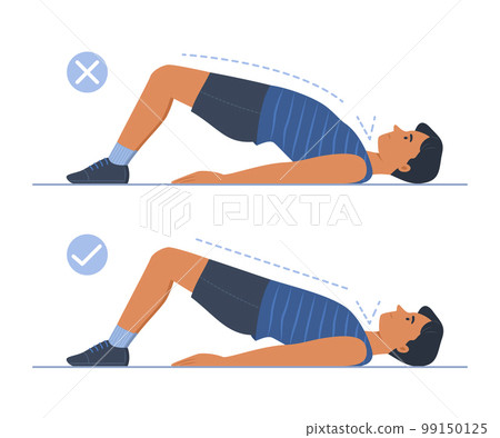 Man Doing Glute Bridge Exercise Demonstration Concept Illustration Man Doing Glute Bridge Exercise Demonstration Concept Illustration 99150125