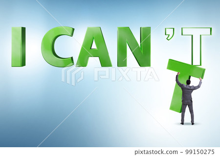 Determination concept with businessman and letters Determination concept with businessman and letters 99150275