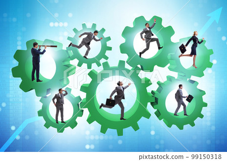 Business people in teamwork concept 99150318