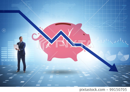 Crisis concept with the loss of savings 99150705