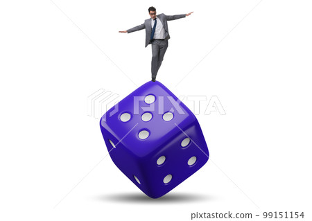 Businessman in uncertainty concept with dice 99151154
