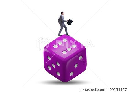 Businessman in uncertainty concept with dice 99151157
