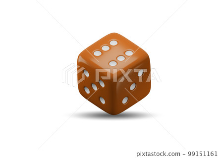 Uncertainty concept with dice standing on its edge - 3d rendering 99151161