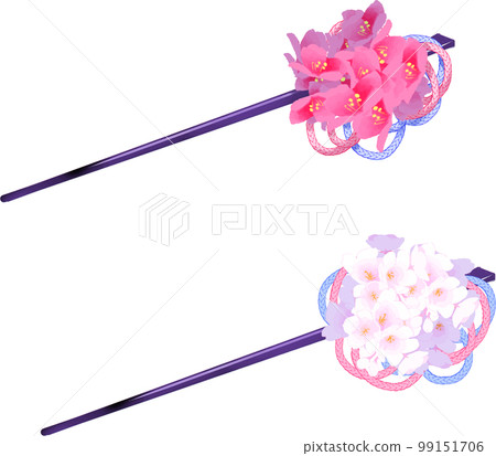 illustration of kanzashi illustration of kanzashi 99151706