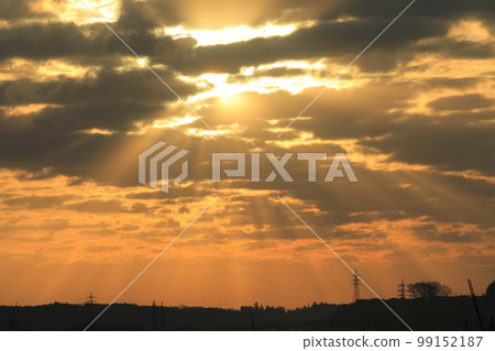 Sunrise scenery of Lake Inba Sunrise scenery of Lake Inba 99152187