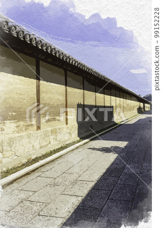 水彩風格法隆寺築地牆,奈良縣生駒郡斑鳩町 水彩風格法隆寺築地牆,奈良縣生駒郡斑鳩町 99152228