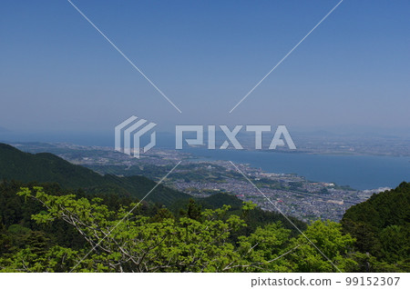 Mount Hiei View of Lake Biwa from the observatory of Cable Enryakuji Station 99152307