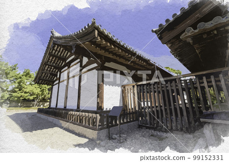 奈良縣生駒郡斑鳩町水彩畫法隆寺傳法堂 奈良縣生駒郡斑鳩町水彩畫法隆寺傳法堂 99152331