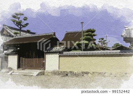 Watercolor-style Kitamuro-in, Horyuji Temple, Ikaruga-cho, Ikoma-gun, Nara Prefecture Watercolor-style Kitamuro-in, Horyuji Temple, Ikaruga-cho, Ikoma-gun, Nara Prefecture 99152442