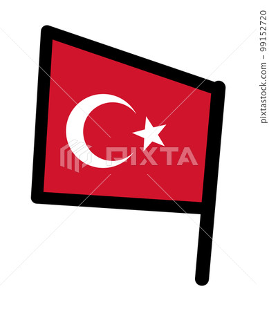 土耳其地震支持用短棍向左指的土耳其國旗 99152720
