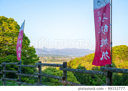 從名留見城遺址望向赤城山 春景 群馬縣水上町 99152777