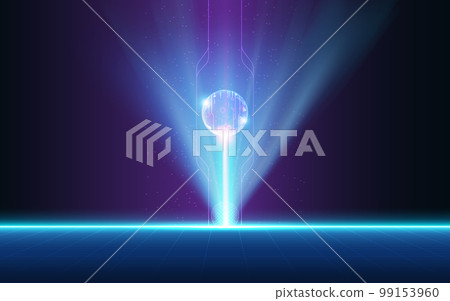 Abstract digital background concept of Future digital technology metaverse with blue light rays effect and neon light effect. Vector eps10 99153960